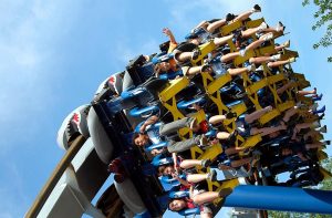 roller coaster ride at amusement park