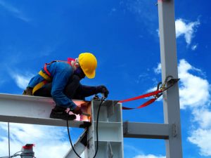 construction worker soldering metal