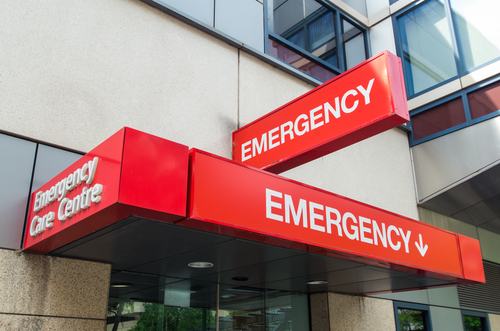 emergency care entrance at hospital