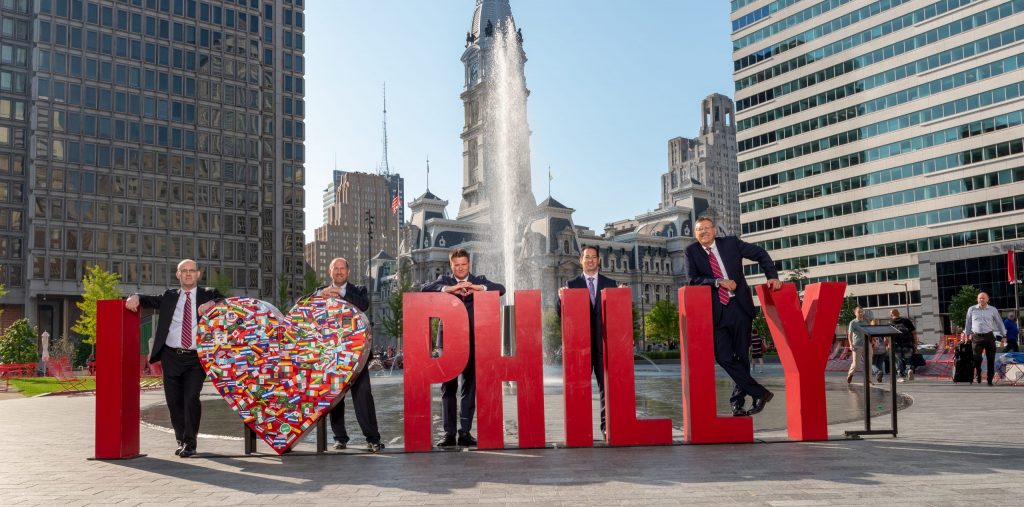 Spear Greenfield attorneys with I Love Philly sign