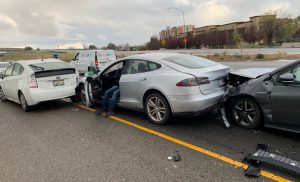 multi-car accident on the highway