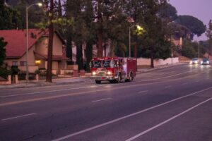fire truck on the road
