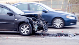 black car after crash