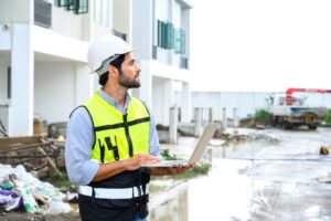 man in hard hat on construction site