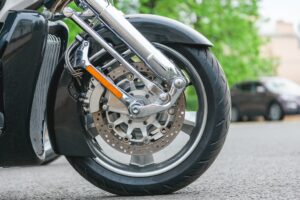 close-up on motorcycle tire