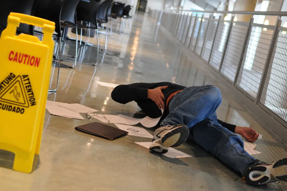 Slip and fall accident lawyer fighting for client compensation in Berlin.