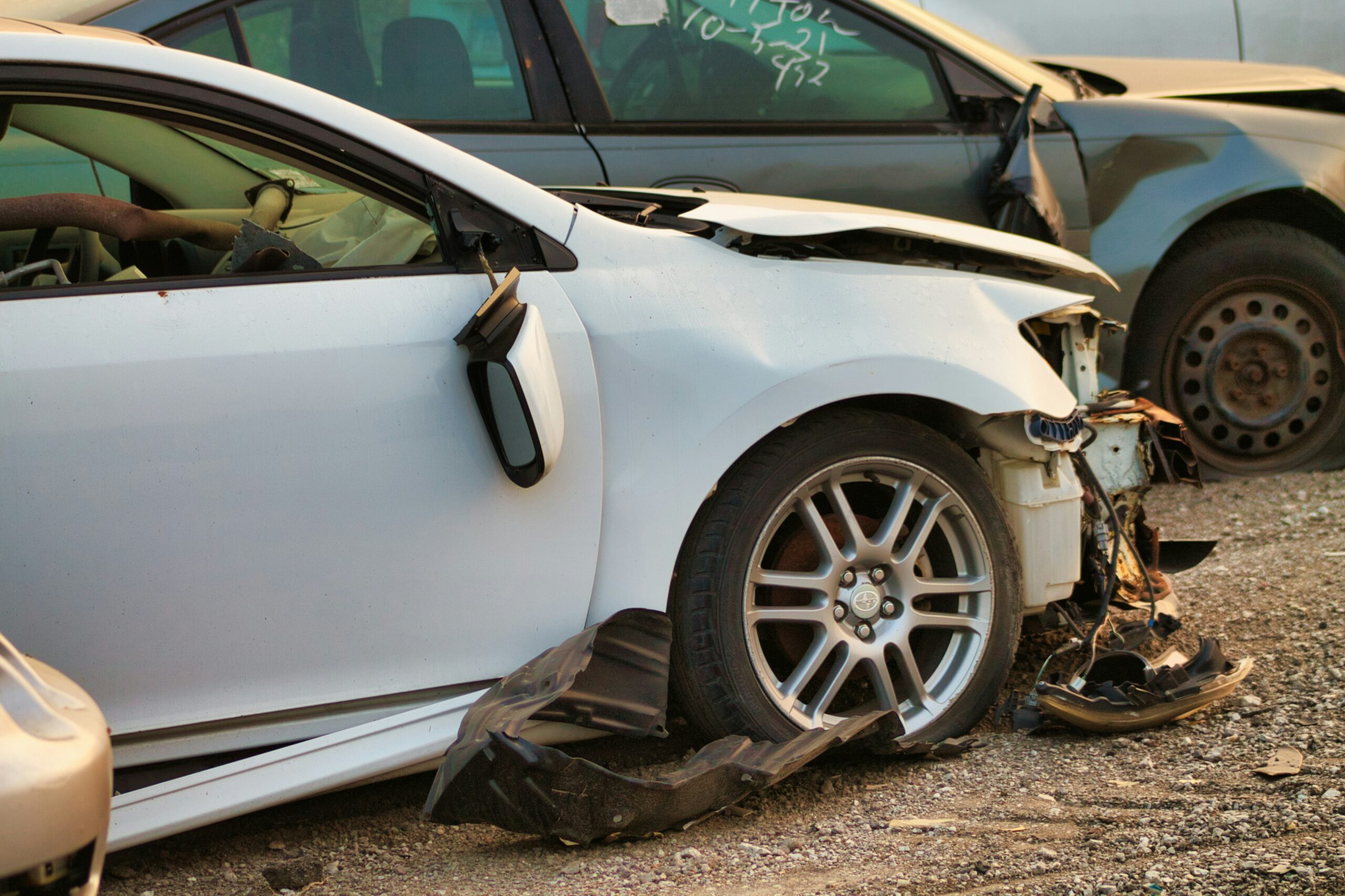 Damaged vehicle when the at-fault driver dies after a car accident
